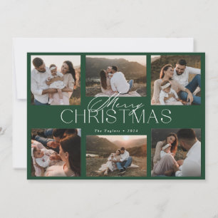 Tarjeta de Navidad elegante de seis fotos