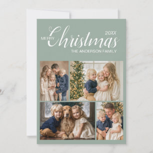 Tarjeta de Navidad elegante de varios fotos en ver