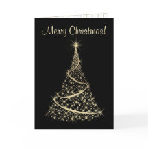 Tarjeta de Navidad elegante del negro y del oro