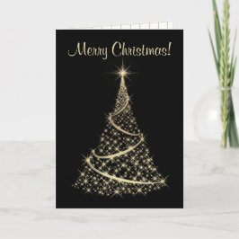 Tarjeta de Navidad elegante del negro y del oro