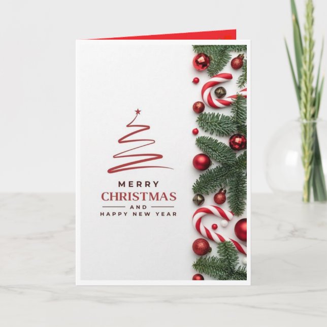 Tarjeta de Navidad Elegante Mínima (Anverso)