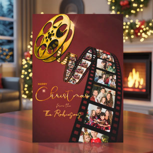 Tarjeta de Navidad elegante para amantes del cine