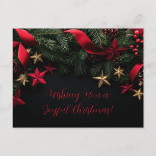 Tarjeta de Navidad elegante personalizable con cor