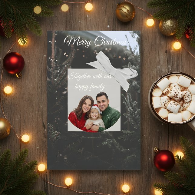 Tarjeta de Navidad elegante personalizada con foto (Subido por el creador)