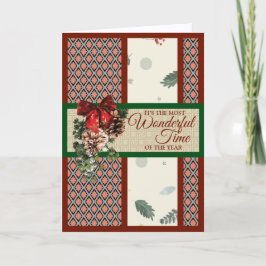 Tarjeta de Navidad elegante personalizada doblada