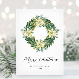 Tarjeta de Navidad elegante sin foto de corona de
