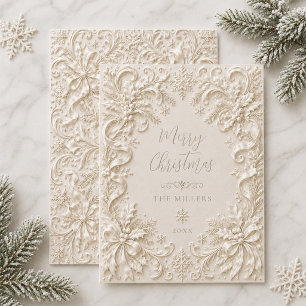 Tarjeta de Navidad elegante vintage barroco