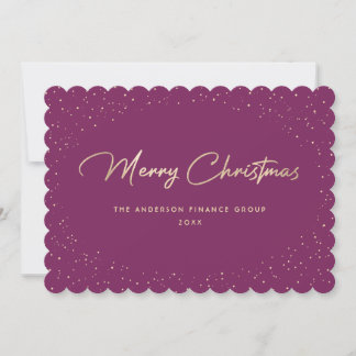 Tarjeta de Navidad Empresarial Elegante Ciruela Do