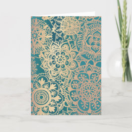 Tarjeta de Navidad en Blanco con Patrón de Mandala