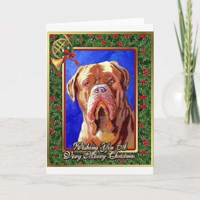Tarjeta de Navidad en blanco de Dogue De Bordeaux (Anverso)