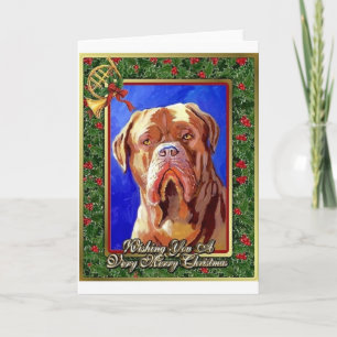 Tarjeta de Navidad en blanco de Dogue De Bordeaux