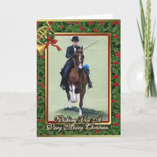 Tarjeta de Navidad en blanco de Saddlebred del