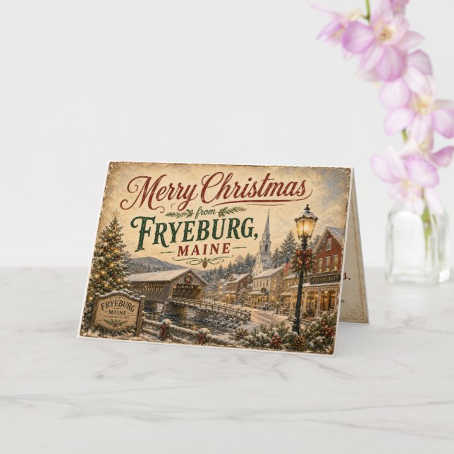 Tarjeta de Navidad en Fryeburg Maine (Orquídea)