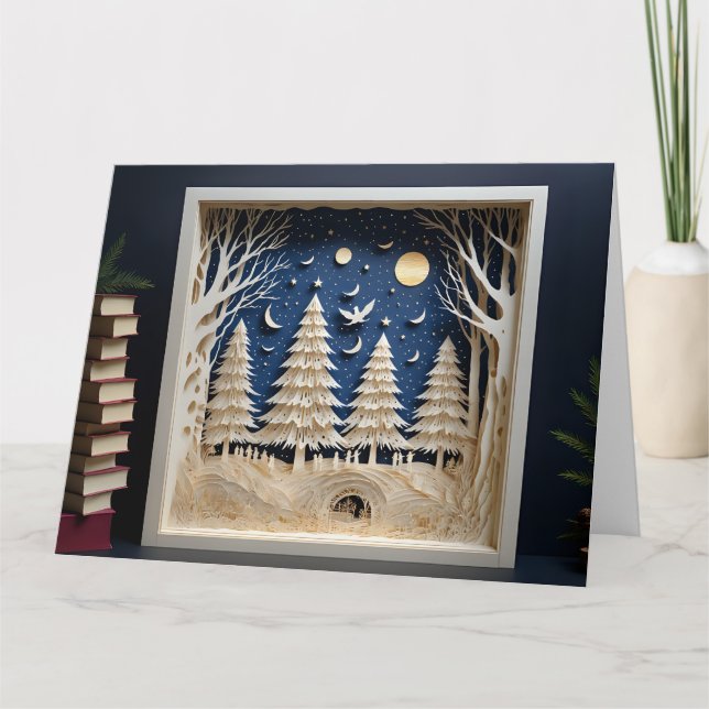 Tarjeta de Navidad en Papel Maché (Anverso)