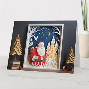 Tarjeta de Navidad en papel maché