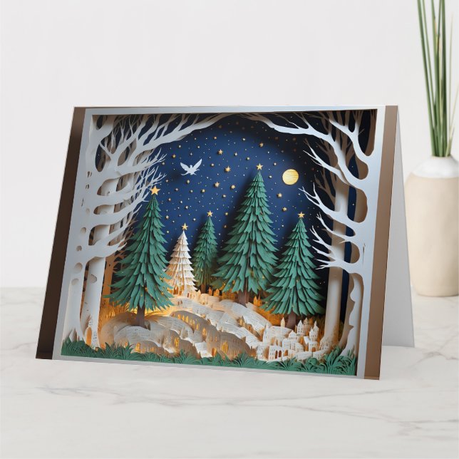 Tarjeta de Navidad en papercraft (Anverso)