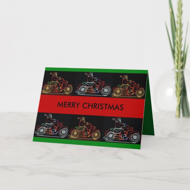 Tarjeta de Navidad encendida de las motocicletas (Anverso)