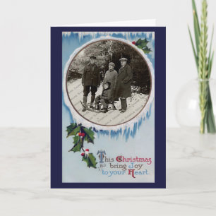 Tarjeta de Navidad escarchada del invierno del
