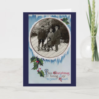 Tarjeta de Navidad escarchada del invierno del