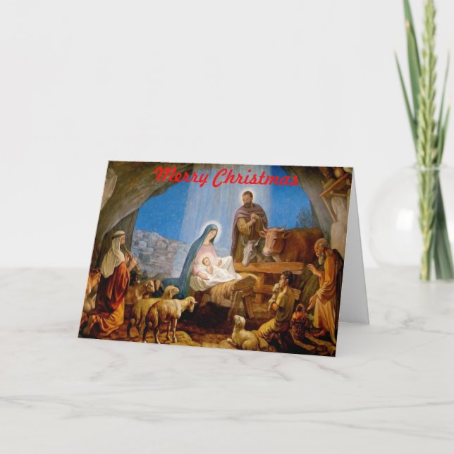 Tarjeta de Navidad - escena de la natividad (Anverso)