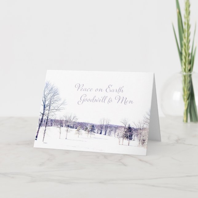 Tarjeta de Navidad Escena de Nieve Invernal - pers (Anverso)