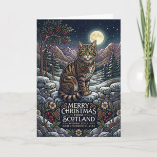 Tarjeta de Navidad escocesa de ciervo celta colori