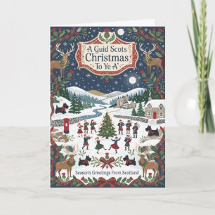 Tarjeta de Navidad Escocesa de Highland Guid