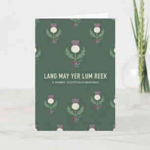 Tarjeta de Navidad escocesa Lang May Yer Lum Reek