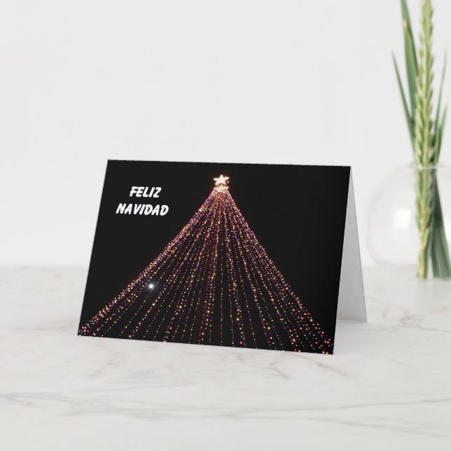 Tarjeta de Navidad española -- Árbol de luces (Anverso)