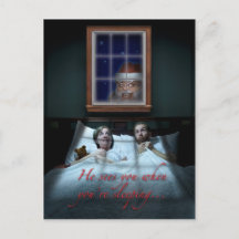 Tarjeta de Navidad espeluznante de Santa