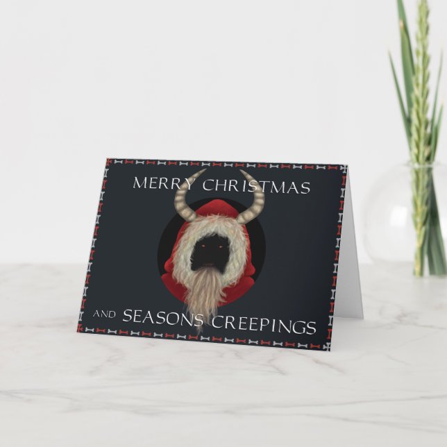 Tarjeta de Navidad espeluznante de Santa o de (Anverso)