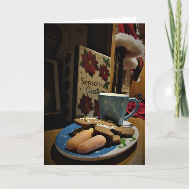 Tarjeta de Navidad "Esperando a Santa..." (Anverso)