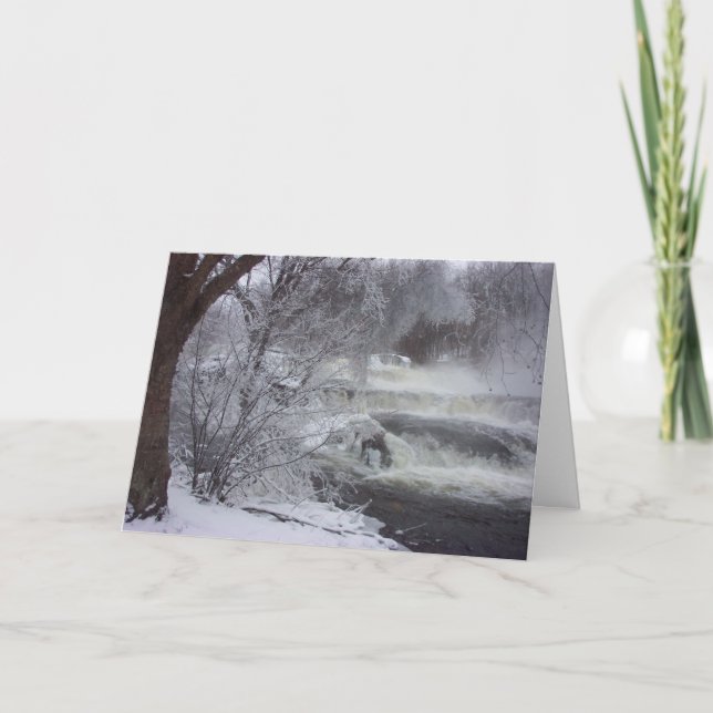 Tarjeta de Navidad espiritual de la cascada (Anverso)