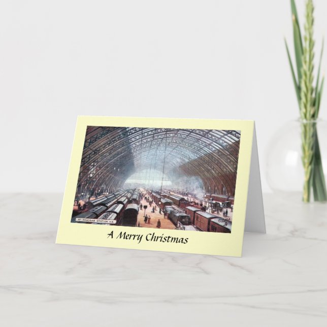 Tarjeta de navidad - Estación St Pancras, Londres (Anverso)