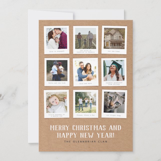 Tarjeta de Navidad estilo libro de recuerdos (Anverso)
