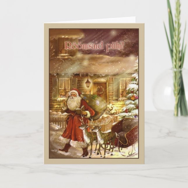 Tarjeta de Navidad estonia de Rõõmsaid Pühi del (Anverso)