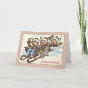 Tarjeta de Navidad estonia retra de Rõõmsaid