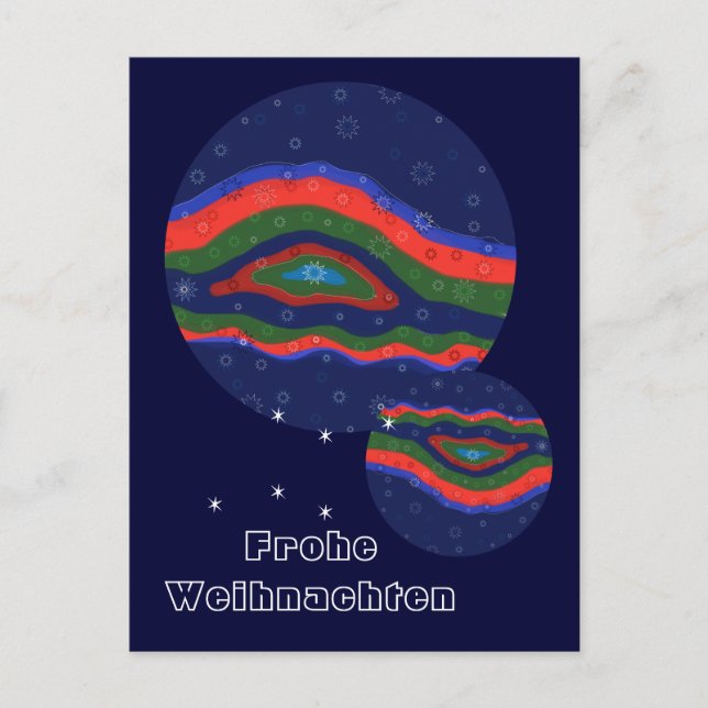 Tarjeta de navidad. Estrellas de luz (Anverso)