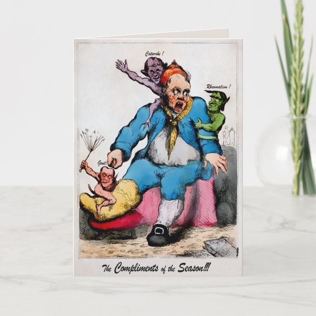 Tarjeta de Navidad Extraña Antigua (Anverso)