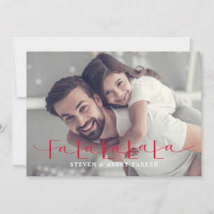 Tarjeta de Navidad Fa La La La La plana de tarjeta