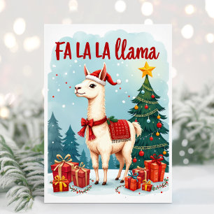 Tarjeta de Navidad Fa La La Llama