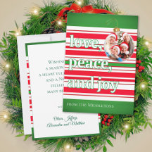 Tarjeta de Navidad Familiar Amor Paz Alegría Tarje