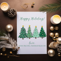 Tarjeta de Navidad Familiar Árbol de Navidad Felic