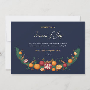 Tarjeta de Navidad Familiar Aromática y Festiva