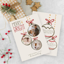 Tarjeta de Navidad familiar con foto