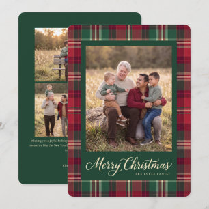 Tarjeta de Navidad familiar con foto de estilo tar