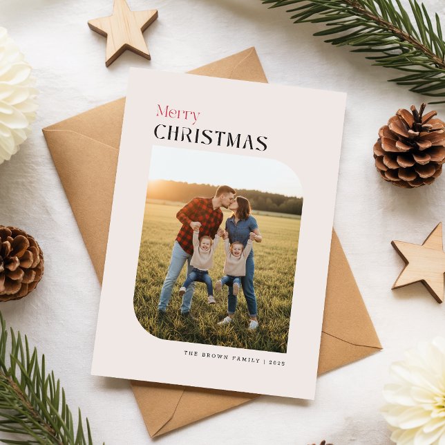 Tarjeta de Navidad Familiar con Foto en Arco Feliz (Subido por el creador)