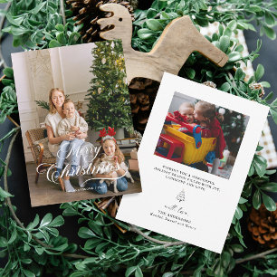 Tarjeta de Navidad Familiar con Foto Moderna