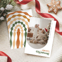 Tarjeta de Navidad familiar con foto retro