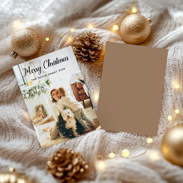 Tarjeta de Navidad familiar con guión moderno